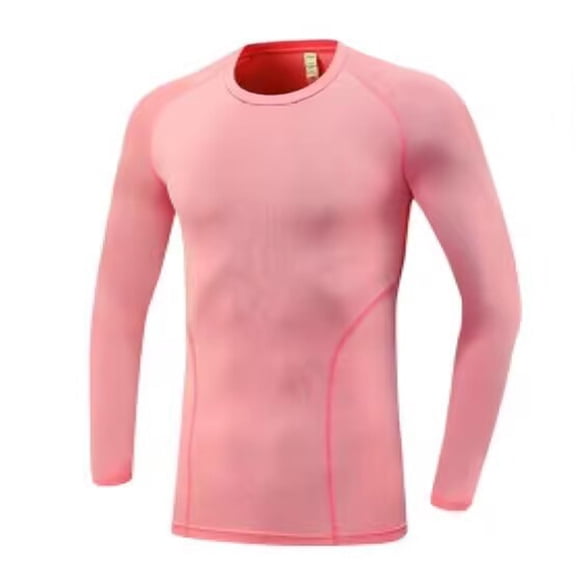 Yaoyar Men's Outdoor Fitness Sports Long Sleeved T Shirt Solid Color Slim Fit Top Shirts High-elastic Exercise Top