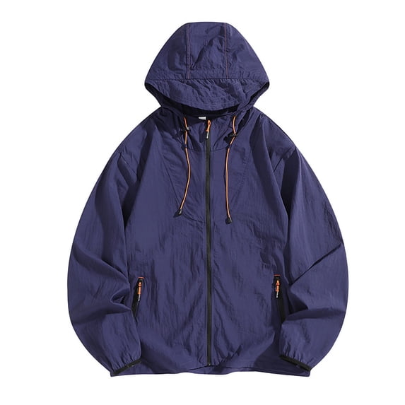 Yaoyar Men's Outdoor Lightweight UPF50+ Hooded Long Sleeve Jacket with Zipper Pockets for Sun Protection
