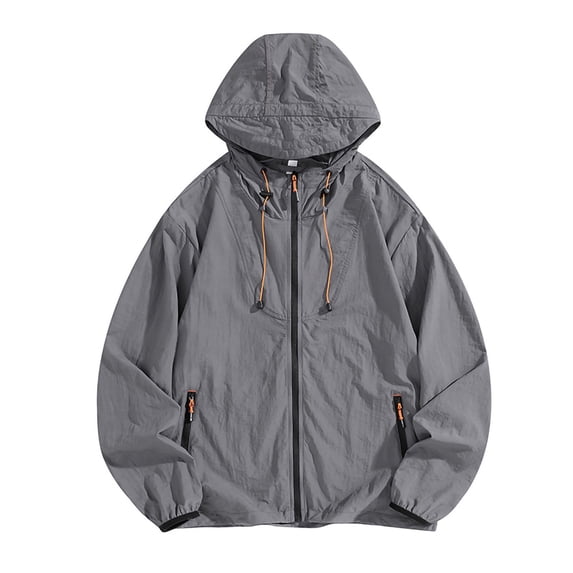 Yaoyar Men's Outdoor Lightweight UPF50+ Hooded Long Sleeve Jacket with Zipper Pockets for Sun Protection