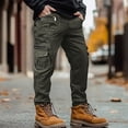 thumbnail image 1 of Yaoyar Men's Outdoor Utility Cargo Pants with Multiple Zipper Pockets Solid Color Durable Workwear Fabric for Hiking Adventure Long Trousers,XXXXXL,Army Green, 1 of 6