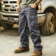 thumbnail image 1 of Yaoyar Men's Outdoor Utility Work Pants with Hook Loop and Zipper Pockets Solid Color Durable Fabric Cargo Style Long Trousers,XXXXL,Gray, 1 of 3