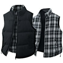 Yaoyar Men's Outdoor Winter Vest Outerwear Padded Puffer Sleeveless Vest Zipper Sleeveless Cardigan Warm Jacket