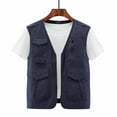 thumbnail image 1 of Yaoyar Men's Outdoor Work Fishing Travel Photo Cargo Vest Jacket Multi Pockets Quick Dry Hiking Vest Loose Vest Mountaineering Tooling Outdoor Vest Jackets Blue 2XL, 1 of 6