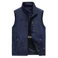 thumbnail image 1 of Yaoyar Men's Outdoor Work Fishing Travel Photo Zip Cargo Vest Jacket Pockets Quick Dry Hiking Vest Loose Vest Mountaineering Tooling Outdoor Vest Jacketst Dark Blue 4XL, 1 of 2