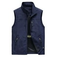 thumbnail image 1 of Yaoyar Men's Outdoor Work Fishing Travel Photo Zip Cargo Vest Jacket Pockets Quick Dry Hiking Vest Loose Vest Mountaineering Tooling Outdoor Vest Jacketst Dark Blue M, 1 of 2