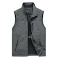 thumbnail image 1 of Yaoyar Men's Outdoor Work Fishing Travel Photo Zip Cargo Vest Jacket Pockets Quick Dry Hiking Vest Loose Vest Mountaineering Tooling Outdoor Vest Jacketst Gray L, 1 of 2