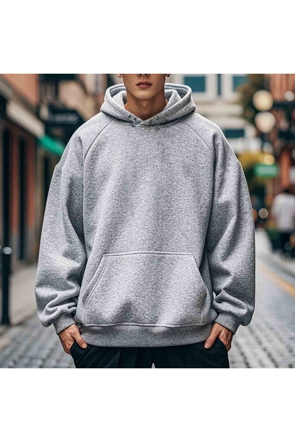Men's Oversized Hoodie Casual Sweatshirts Long Sleeve Hooded Pullover Snap Hoodies with Pocket Streetwear for Unisex