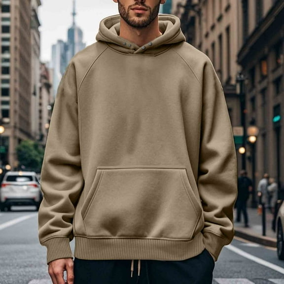 Yaoyar Men's Oversized Hoodie Casual Sweatshirts Long Sleeve Hooded Pullover Snap Hoodies with Pocket Streetwear for Unisex