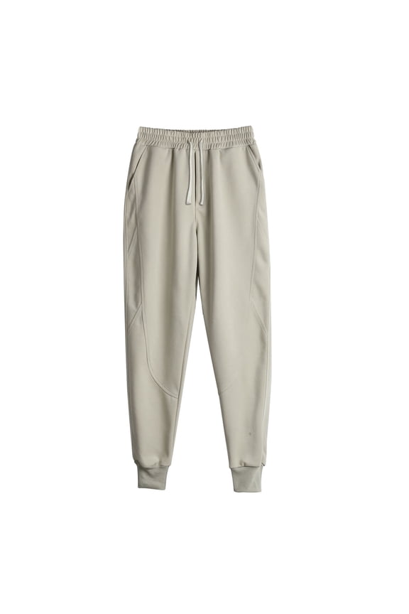 Men's Performance Training Pants Slim Tapered Fit Moisture-Wicking Fabric with Cargo Pockets for Exercise Outdoor Fitness Pants,L,Beige