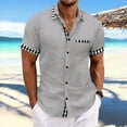 thumbnail image 1 of Yaoyar Men's Plaid Collar Casual Button-Accented Cardigan Pocketed Short Sleeve Button-Down Collar Shirt Versatile Daily Wear Smart-Casual Shirts, 1 of 6