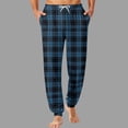 thumbnail image 1 of Yaoyar Men's Plaid Drawstring Elastic Waist Pajama Pants, Tapered Cuffed Lounge Bottoms with Side Pockets for Modern Home Style, 1 of 5