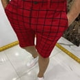 thumbnail image 1 of Yaoyar Men's Plaid Dress Shorts Stretch Chino Shorts Bussiness Casual Button Suit Shorts Short Pants with Pockets, 1 of 5