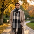 thumbnail image 1 of Yaoyar Men's Plush Scarf, Soft Warm Neck Wrap for Winter Cold Weather Comfort, 1 of 5