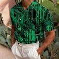 thumbnail image 1 of Yaoyar Men's Printed Short Sleeve V Neck Shirt Short Sleeve Shirt Sequin Stage Party Clothes Green,S, 1 of 3