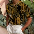 thumbnail image 1 of Yaoyar Men's Printed Short Sleeve V Neck Shirt Short Sleeve Shirt Sequin Stage Party Clothes Yellow,XL, 1 of 3
