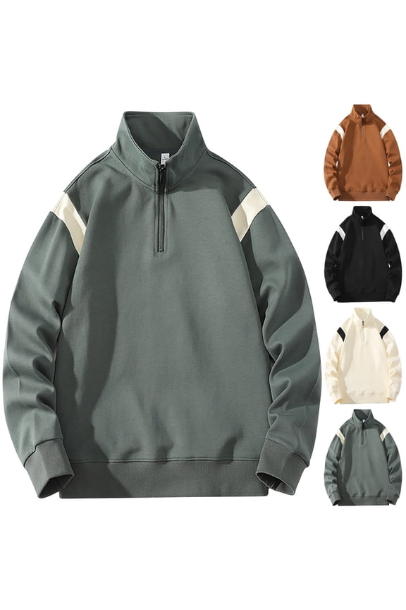 Men's Quarter Zip Pullover Lightweight Mock Neck Long Sleeve Midlayer Athletic Golf Half Zip Sweatshirt for Men