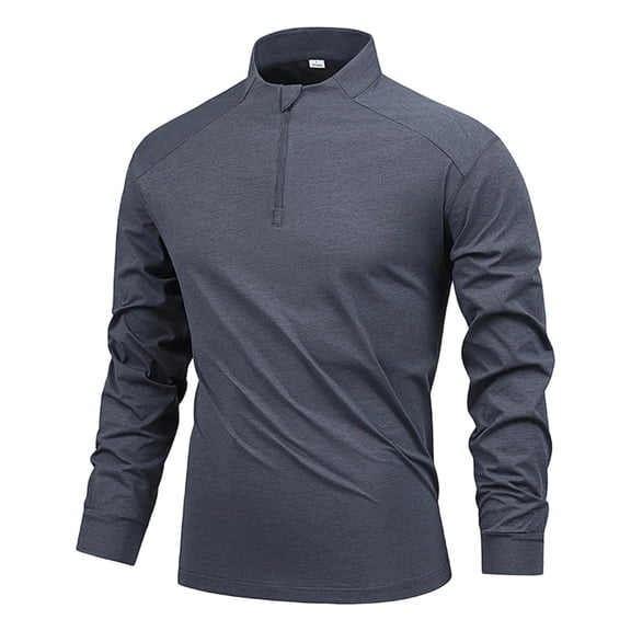 Yaoyar Men's Quick-Dry Active Sports Shirts Quarter Zip Long Sleeve Running Pullover Tops Outdoor Sweatshirt