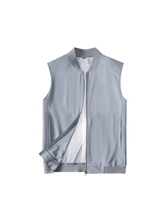 Men's Quick Dry Lightweight Soft Vest Sleeveless Summer Stretchy Windproof Jacket for Golfing Cycling Running