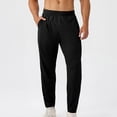 thumbnail image 1 of Yaoyar Men's Quick-Dry Performance Pants with Pockets Stretch Fabric Solid Color Elastic Drawstring Waist for Athletic Training Long Trousers,XL,Black, 1 of 7