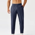 thumbnail image 1 of Yaoyar Men's Quick-Dry Performance Pants with Pockets Stretch Fabric Solid Color Elastic Drawstring Waist for Athletic Training Long Trousers,XXL,Navy, 1 of 7