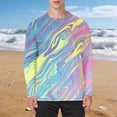 thumbnail image 1 of Yaoyar Men's Quick Dry Rash Guard Shirts UPF 50+ UV Block Ice Silk Printed Long Sleeve Crewneck Raglan Fashion 2026 Tops, 1 of 5