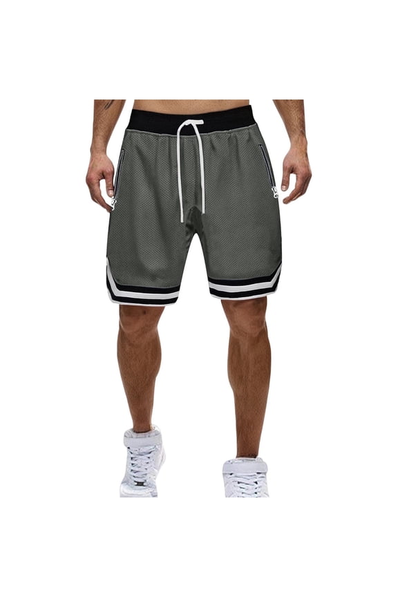 Men's Running Athletic Shorts Quick Dry Elastic Waist Drawstring Basketball Shorts with Pockets