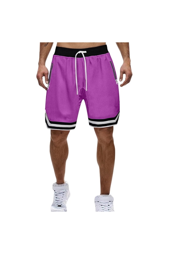 Men's Running Athletic Shorts Quick Dry Elastic Waist Drawstring Basketball Shorts with Pockets