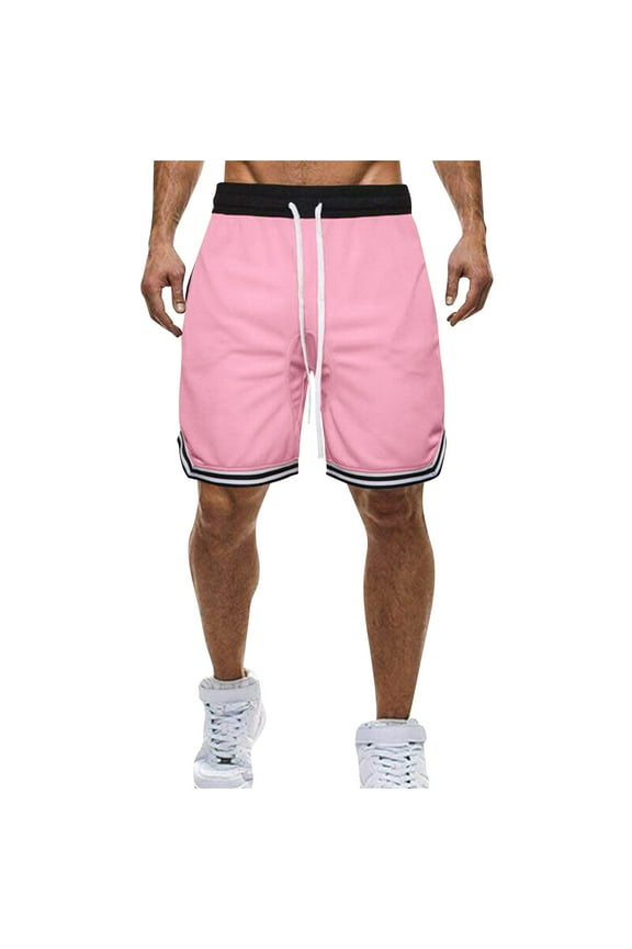 Men's Running Athletic Shorts Quick Dry Elastic Waist Drawstring Basketball Shorts with Pockets