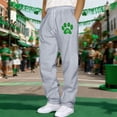 thumbnail image 1 of Yaoyar Men's Saint Patrick's Day Print Casual Cargo Pants with Pockets and Drawstring Elastic Waist Straight Leg Athletic Workwear Style Long Trousers,XXXXXL,Gray, 1 of 5