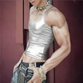 thumbnail image 1 of Yaoyar Men's Shiny High Stretch Slim Fit Tank Top Thin Straps Crew Neck Breathable Soft Layering Undershirt, 1 of 9