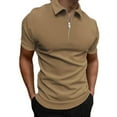thumbnail image 1 of Yaoyar Men's Shirt Casual Short Sleeve Lapel Half Zipper Golf T-Shirt Pullover Fashion Blouse, 1 of 5