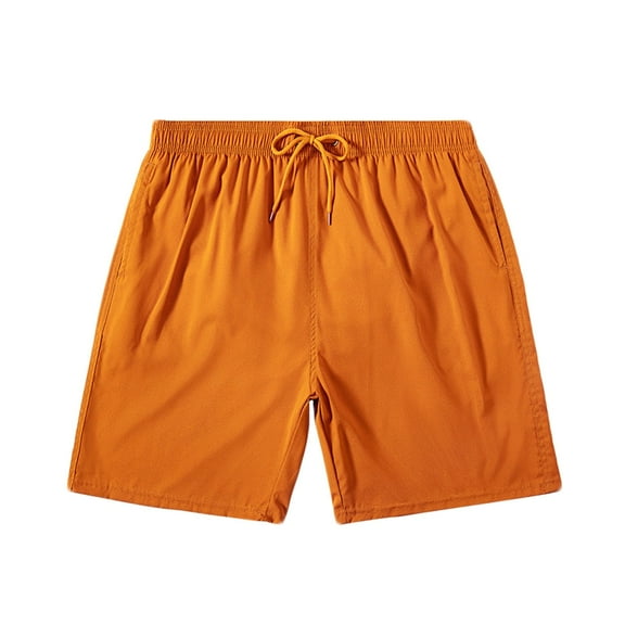 Yaoyar Men's Shorts Casual Color Elastic Waist Drawstring Quick-dry Summer Beach