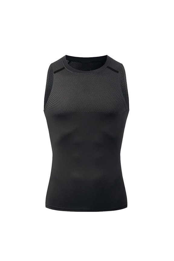 Men's Sleeveless Compression Workout Shirt - Lightweight Athletic Moisture-Wicking Muscle Tank Top for Gym and Training