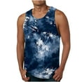 thumbnail image 1 of Yaoyar Men's Sleeveless Printed Crew Neck Tank Top, Design Detail Athletic Workout Training Tank , Casual Muscle Shirt for Summer Top,White,L, 1 of 4