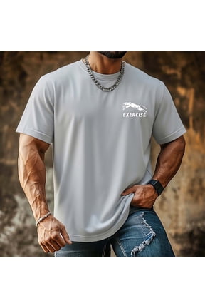Men's Small Logo Short Sleeve Crewneck T-Shirt, Standard Fit, Breathable Lightweight Stretch Fabric
