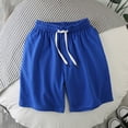 thumbnail image 1 of Yaoyar Men's Solid Casual Elastic Drawstring Waist Pocket Shorts Soft Breathable Everyday Relaxed Fit Bottoms, 1 of 6