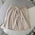 thumbnail image 1 of Yaoyar Men's Solid Casual Elastic Drawstring Waist Pocket Shorts Soft Breathable Everyday Relaxed Fit Bottoms, 1 of 6