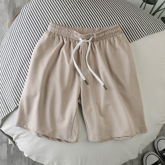 Yaoyar Men's Solid Casual Elastic Drawstring Waist Pocket Shorts Soft Breathable Everyday Relaxed Fit Bottoms