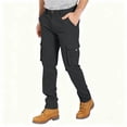 thumbnail image 1 of Yaoyar Men's Solid Color Fashion Casual Cargo Pants Loose Fit Outdoor Design with Button Detail and Multiple Utility Pockets Long Trousers,XL,Dark Gray, 1 of 6