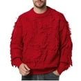 thumbnail image 1 of Yaoyar Men's Solid Color Long Sleeved Round Neck Warm Pullover Knitted Sweater, 1 of 8