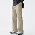 thumbnail image 1 of Yaoyar Men's Solid Color Loose Technical Cargo Trousers with Drawstring Pockets Utility Design Functional Long Pants,L,Khaki, 1 of 7