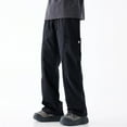 thumbnail image 1 of Yaoyar Men's Solid Color Loose Technical Cargo Trousers with Drawstring Pockets Utility Design Functional Long Pants,XXL,Black, 1 of 7
