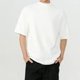 thumbnail image 1 of Yaoyar Men's Solid Color Mock Turtleneck Stretch T Shirt Short Sleeve Slim Fit Basic Casual Solid Color Pullover Tee, 1 of 8