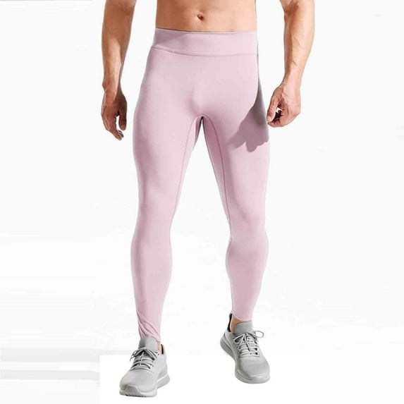 Yaoyar Men's Solid Performance Athletic Sports Leggings Gym Tights Running Yoga Workout Sports Fitness Pants