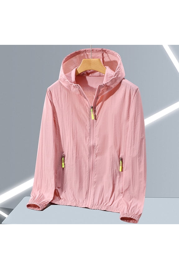 Men's Spring Summer Outdoor UV Protection Hooded Long Sleeve Solid Color Breathable Jacket Casual Layered Outwear Sun-Protective Long-Sleeve Coat Versatile Jackets
