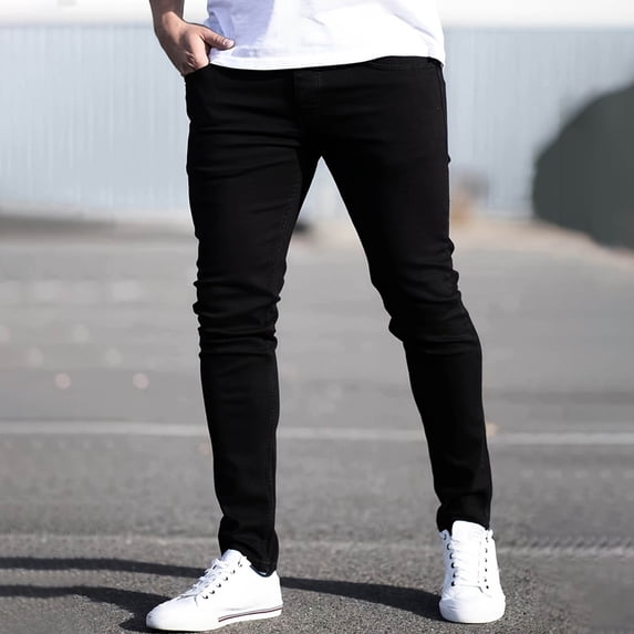 Yaoyar Men's Stretch Denim Cargo Jeans Multi-Pocket Relaxed Fit Straight Leg Button Fly Casual Work Trousers