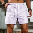 thumbnail image 1 of Yaoyar Men's Striped Pocket Shorts Contrast Design Side Pockets Drawstring Waist Loose Fit Summer Walk Shorts, 1 of 9