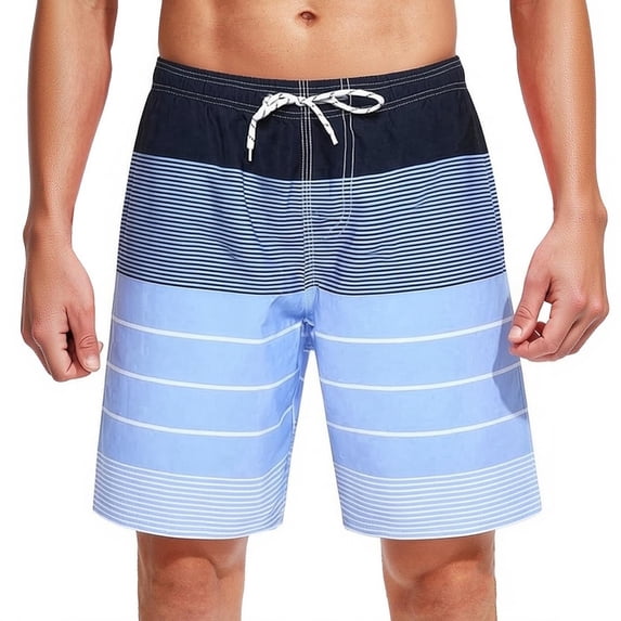 Yaoyar Men's Striped Pocket Shorts Contrast Design Side Pockets Drawstring Waist Loose Fit Summer Walk Shorts