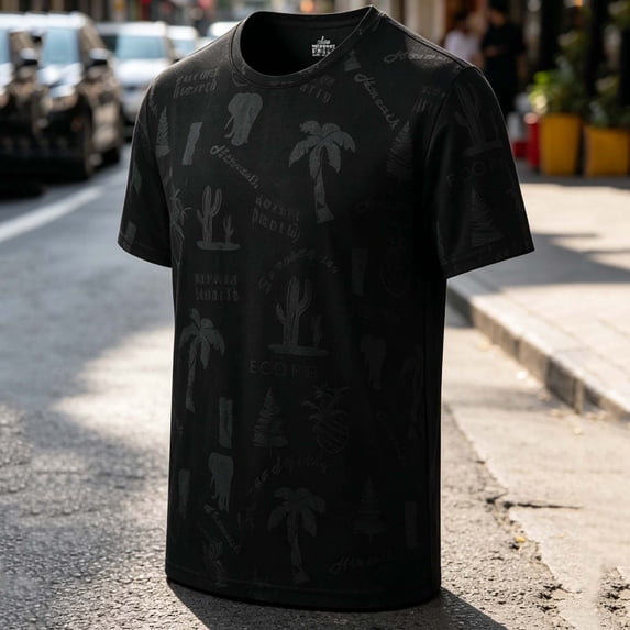 Yaoyar Men's Summer Breathable Cooling Beach Vacation Loose Relaxed Short Sleeve Soft Lightweight Top