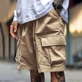 thumbnail image 1 of Yaoyar Men's Summer Drawstring Cargo Short Lightweight Big Flap Pocket Loose Hiking Shorts, 1 of 5